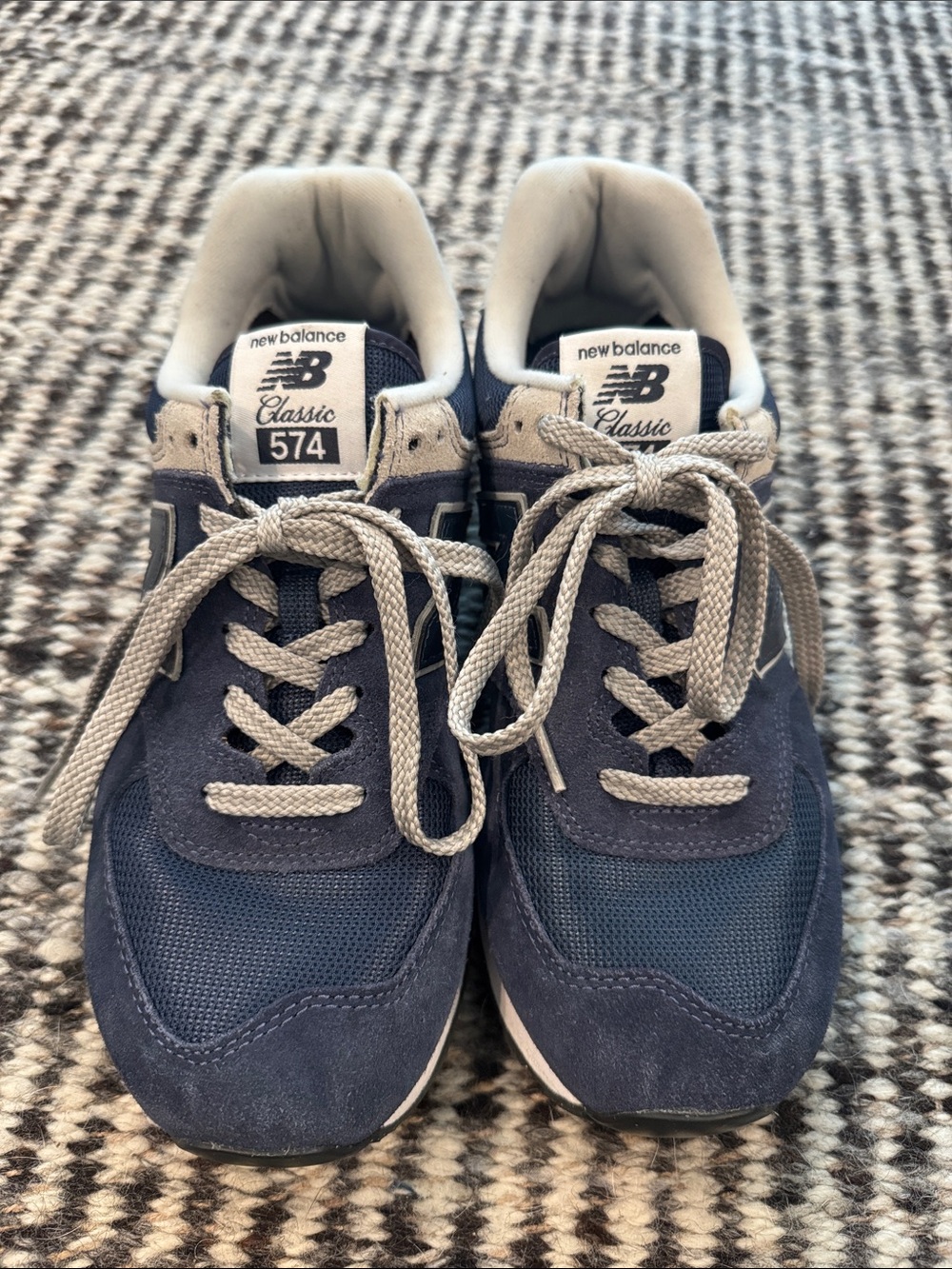 New Balance Kids 574 Navy and Gray Sneakers